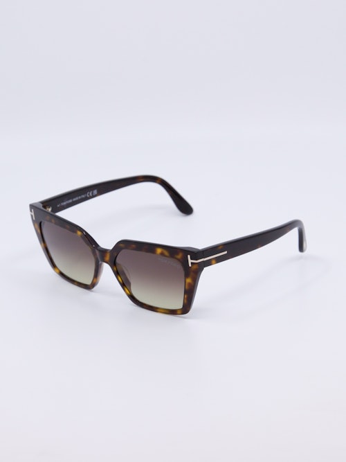 Spettet, brun cateye solbrille med graderte solbrilleglass