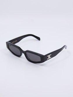 Smal 90s inspirert solbrille i svart
