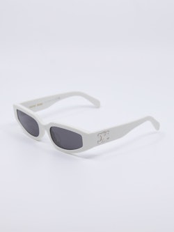 Smal 90s inspirert solbrille i hvit