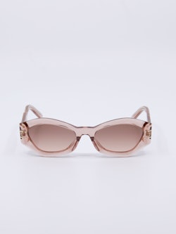 Solbrille i transparent rosa med rosa solbrilleglass