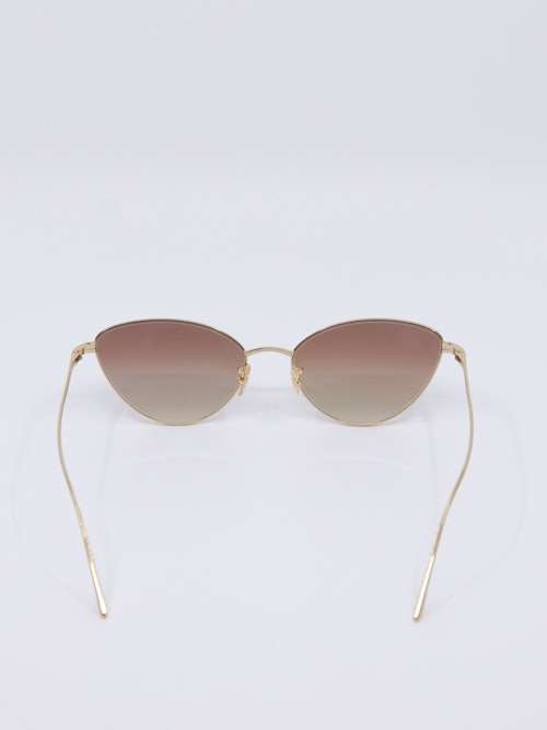 Metallsolbrille i gull med rød-rosa , graderte solbrilleglass