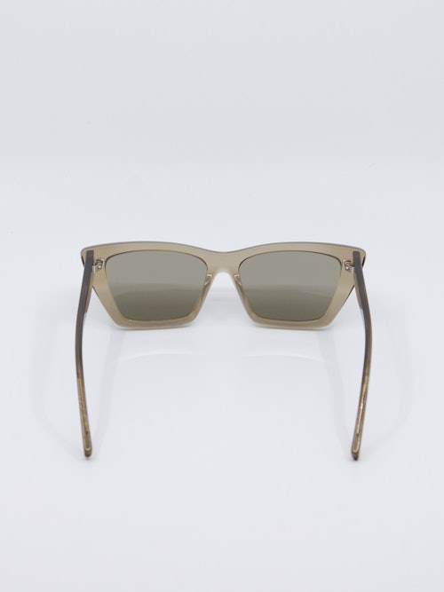 Transparent, brun cateye solbrille med grå solbrilleglass