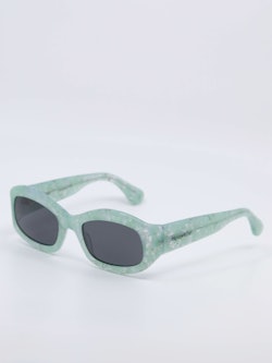 Firkantet solbrille i sjøgrønn farge