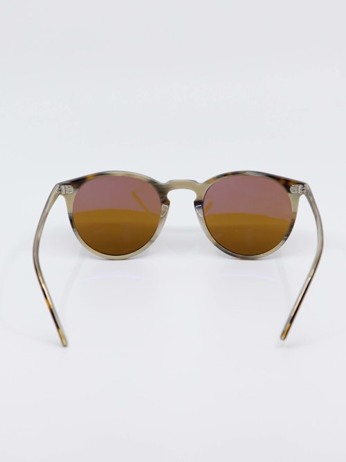 Rund og brun solbrille, med brune glass, bkfra
