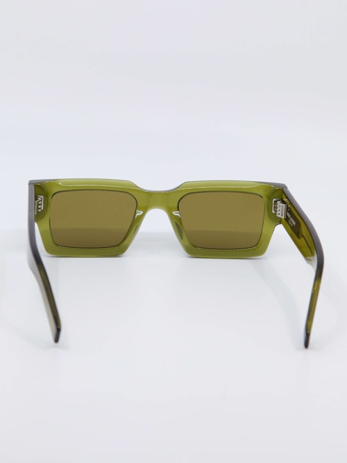 Rektangulær solbrille i sjøgrønn farge