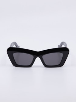 Avrundet cateye solbrille i svart