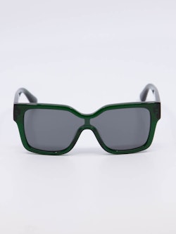 Solbrille med grønn innfanting og grå glass