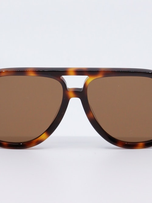 Oversized pilotsolbrille i brun med brune glass