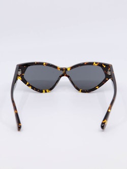 Cateye solbrille i svart og gul mix