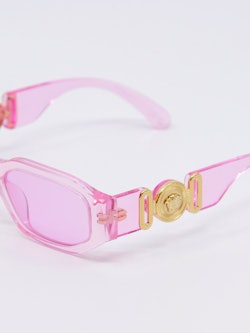 Rosa solbrille til barn med transparent ramme
