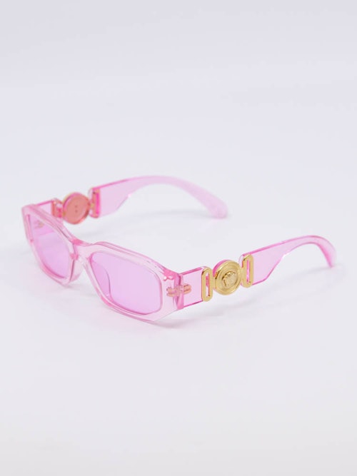 Rosa solbrille til barn med transparent ramme