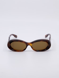 Oval solbrille i brun med chunku stenger