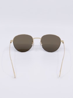 Metallsolbrille i gull med runde solbrilleglass