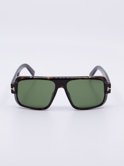 Oversiezed solbrille i brun med grønne solbrilleglass