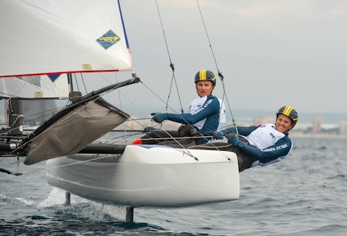 Bilde av seilerne Martine Steller Mortensen og Nicholas Fadler Martinsen