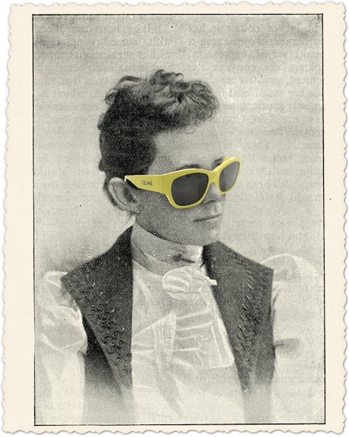Bilde av kvinne fra 1880tallet med solbrille
