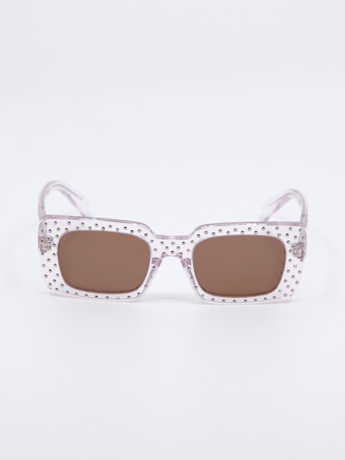 Bilde av rosa transparent solbrille fra Celine