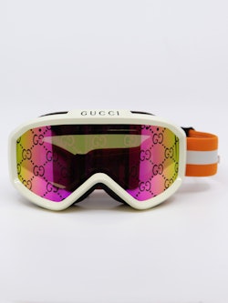 Goggles fra Gucci med logo på glassene, bilde forfra