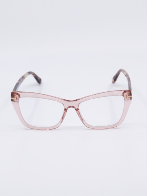 Klassisk rosa solbrille fra Tom Ford, bilde forfra
